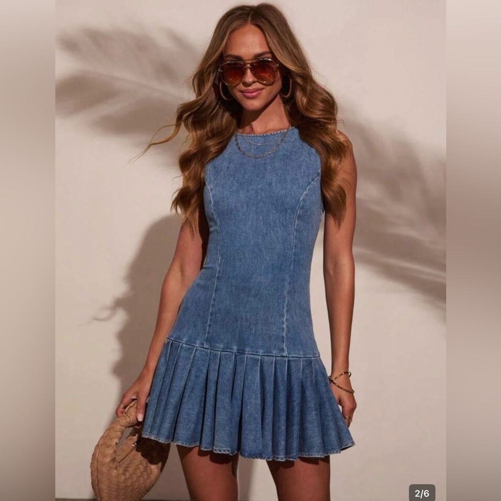 Denim Blue Sleeveless Dress